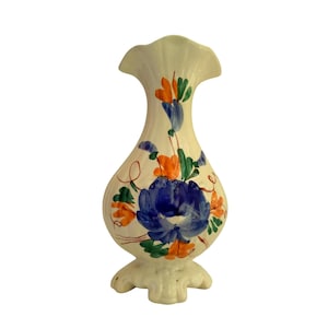 Vaso de cerâmica italiana pintado à mão | Pote de doces floral de meados do século XX, decoração estilo casa de campo chique