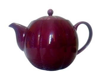 Vintage La Porcellana Bianca Teapot, Plum Ceramic, Made in Italy, Vintage Porcelain Teapot Italy, Vintage Porcelain Teapot