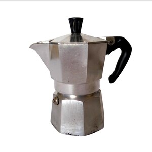 Vintage Bialetti Moka-kanna, italiensk espressomaskin, traditionell italiensk MOKA-kaffebryggare vintage, italiensk espressomaskin i aluminium