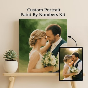 Custom Paint by Numbers, Portrait Paint By Numbers Kit, Personalized DIY Painting Kit for Adults, 36 or 48 Color Acrylic Set, Gift for Him