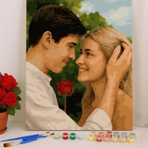 Custom Portrait Paint By Numbers Kit, Custom Couple Portrait from Photo, Couple Paint by Numbers, Paint By Number From Photo, Gift for Him
