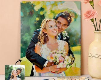 Personalized Paint by Number Portrait, Custom Couple Art for Romantic Anniversary, DIY Acrylic Kit, Handmade Gift, Anniversary Gift