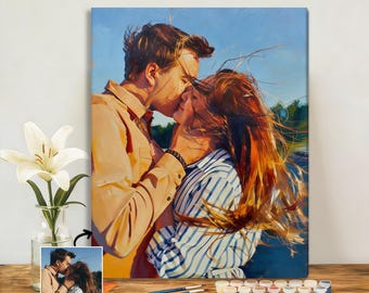 Custom Couple Portrait Paint by Number Kit for Adults, Personalized from Photo, Adult Painting Kit, Personalized DIY Kit, Birthday Gift