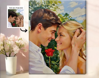 Personalized Couple Paint by Numbers Kit | Paint by Numbers for Adults | Custom Portrait from Photo | DIY Anniversary Gift for Him or Her