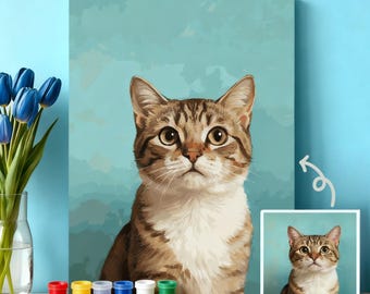 Custom Paint by Numbers from Your Photo, Premium DIY Art Kit for Adults, Personalized Photo to Acrylic Painting, Pet Lover Gifts