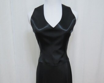 Todd Oldham Black silk and rayon Runway corset dress size 2P, XXS