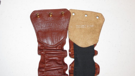 1970's Stretch luggage leather corset belt waist … - image 5