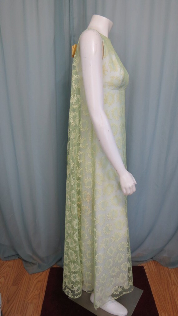 1960s union made plaid maxi