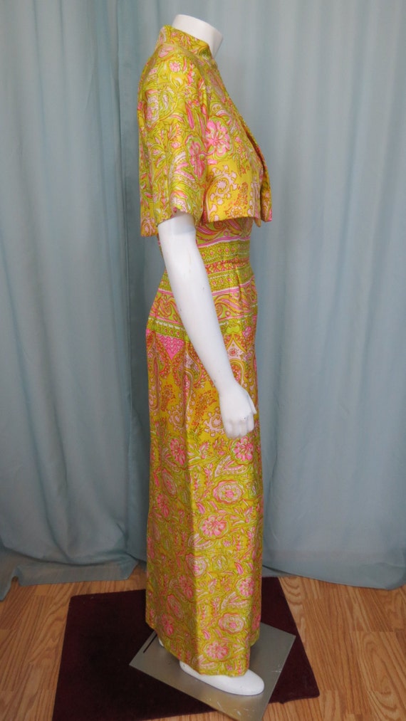 1960's Fanya San Francisco silk Maxi dress with c… - image 3