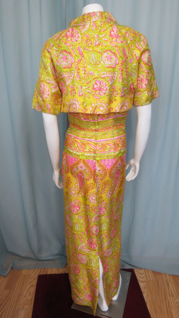 1960's Fanya San Francisco silk Maxi dress with c… - image 4