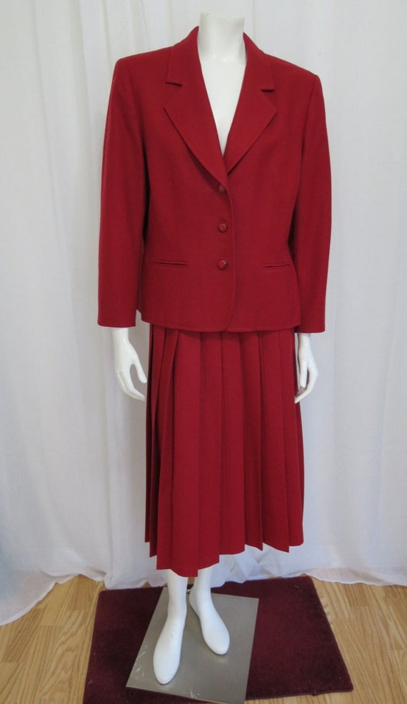 Pendleton Woolen Mills 1970's dark red skirt suit 