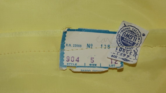 1960's-1970's Union Labeled Lemon Yellow Maxi dre… - image 4