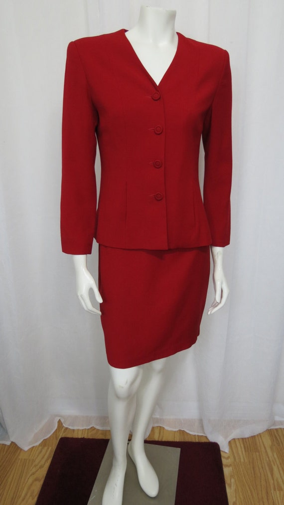 Caroll Paris finely textured luxury red wool blend