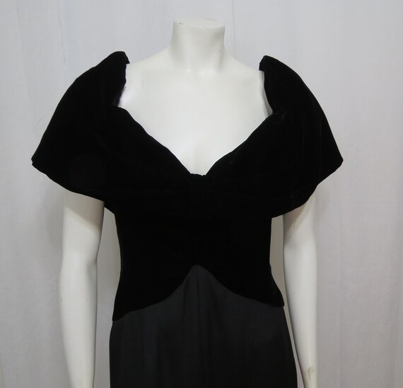 Scaasi boutique couture black silk and velvet eve… - image 2