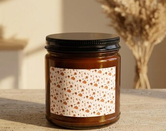 Spiced Pumpkin Candle, Fall Scented Candle, Pumpkin Spice Candle, Autumn Candle, Cozy Fall Decor, Amber Jar Candle, Fall Gift