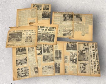Vintage JFK 1963 Newspaper Lot Historic Headlines Rare Assassination News Set