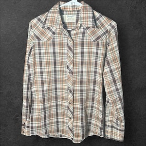 Chemise western à carreaux Wrangler vintage, taille 36, femme
