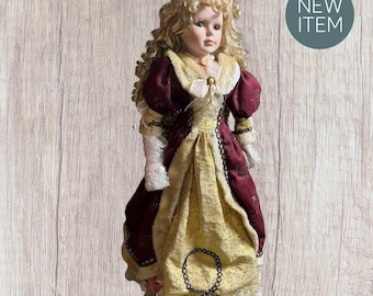 27in Tall Vintage ‘Traditions Doll Collection’ Porcelain Victorian Girl Blond