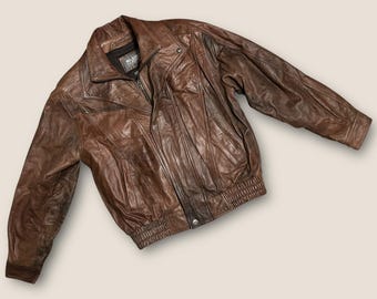 Wilsons Vintage Leather Wool Leather Jacket Mens L Thinsulate Insulated M06