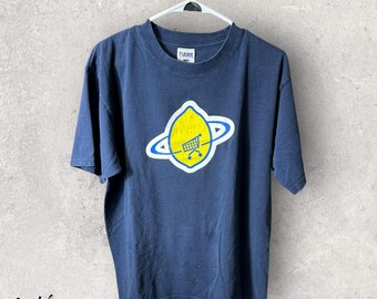 VTG Popmart U2 T-Shirt Large Blue Graphic Tee Band Merch Retro Concert Apparel