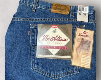 Vintage Levi's Strauss Signature 545 Men's Jeans NWT Deadstock W52 L32 Loose Fit