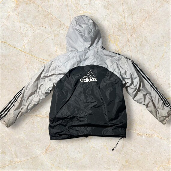 Adidas Vintage 90s Mens Full Zip Sweater Size Large Black Gray