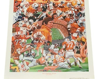 Vintage 1981 Big Orange Fever Print: Tennessee Vols Football Art 17.5” x 20”