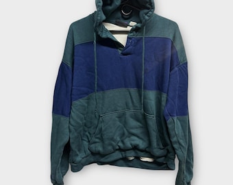 Vintage Grand Banks Performance Colorblock Hoodie Sweatshirt Large USA 90s V08