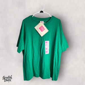 Vintage 90s Women&#39;s TShirt NWT Deadstock L USA Made Green Single Stitch Tee V08