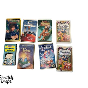 Vintage Disney VHS Tapes Bundle Snow White Cinderella Tarzan Thumbelina Movies