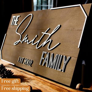 Custom Wood Sign, Personalized Family Name Sign, Wedding Gift, Anniversary Gift, Last Name Sign, Farmhouse Sign, Established Sign, name sign
