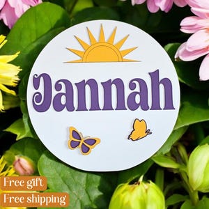 Custom Name Sign Round name sign 3D name sign Round Wood Name Sign Baby Shower Gift Personalized round name sign newborn name sign wood sign