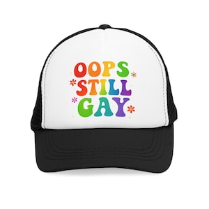 Rainbow Mesh Cap, LGBTQ Pride Trucker Hat, Gay Pride Accessories, Rainbow Pride Hat, LGBTQ Gift, Pride Parade Apparel