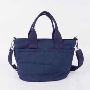 Solid Color Canvas Crossbody Bag,Top Handle Tote with Shoulder Strap,Tote Bag With Zipper,Messenger Bag,Multi-pocket,Christmas Gift