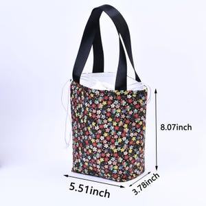 Fruit Insulated Lunch Bag: Drawstring/Zipper Closure, Cooler & Warmer Thermal Colorful Flowers