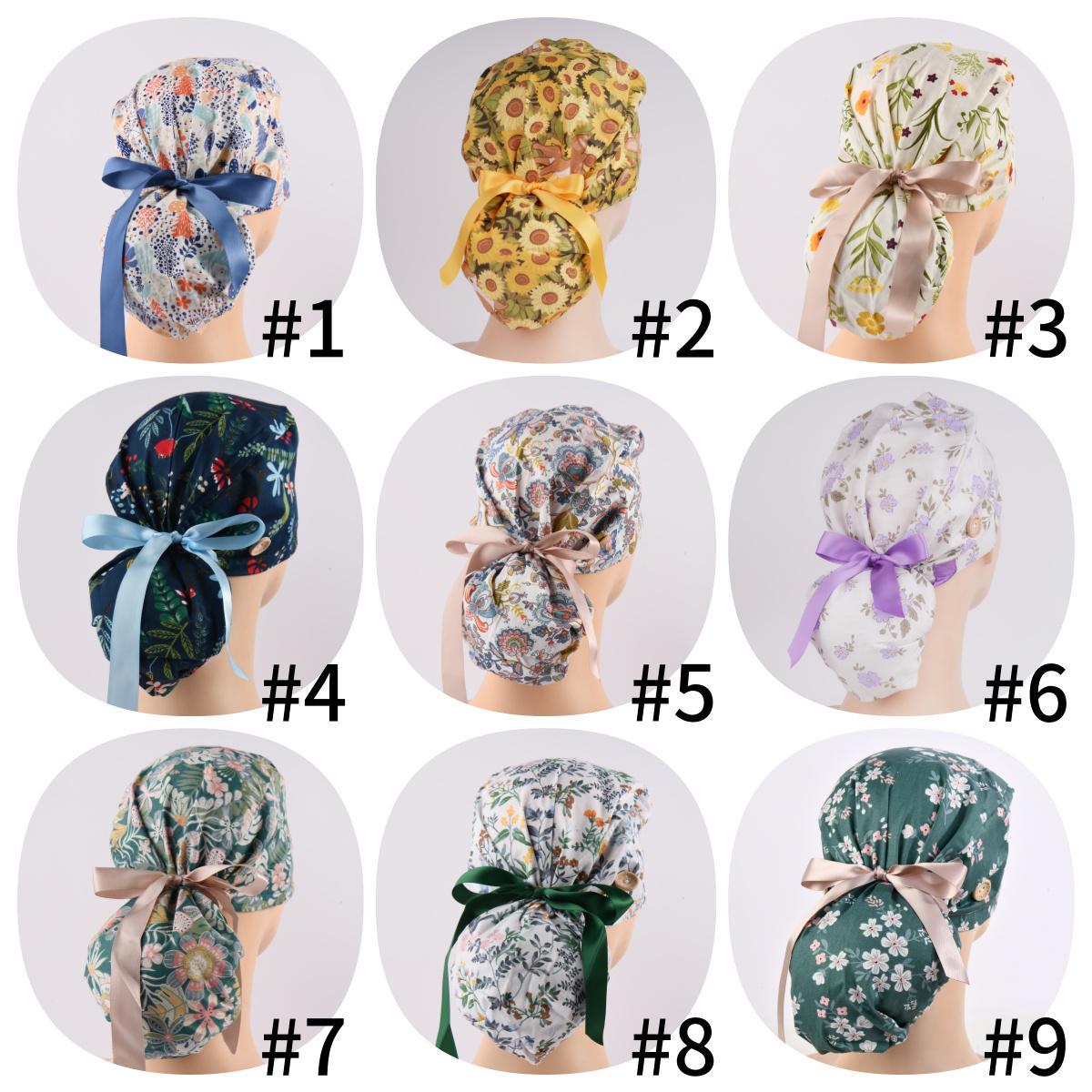 Set of 6 Surgical ponytail bun caps / hats handmade Amazon.com: Unisex Medical Scrub Cap - Don main image 3