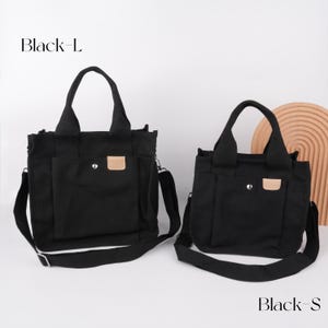 Canvas Shoulder Bag-Crossbody,S/L Available,Detachable Shoulder Strap,Messenger Bag,Top Handle Tote with Zipper,Planner Tote