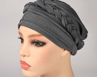 Plain Colours Turban - Pretied Twist, Full Head Coverage, Chemo/Cancer/Hair Loss
