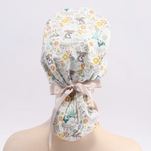Cartoon Deer Scrub Cap: Cotton Surgical Cap with Buttons