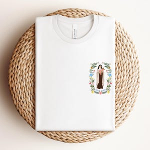 Saint Therese of Lisieux Floral T-Shirt | Do Small Things With Great Love | Catholic Tee | Catholic Apparel | Catholic Gift | Catholic Shirt