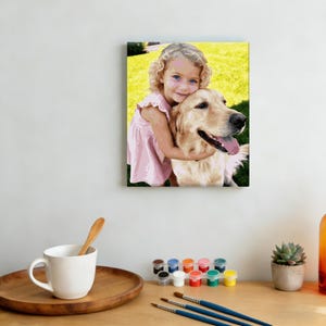 Custom Paint by Numbers Kit for Adults, DIY Portrait from Your Photo, Acrylic Painting Kit & Stress Relief Craft, Handmade Gift For Her afbeelding 7