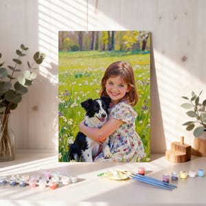 Custom Paint by Numbers Kit for Adults, DIY Portrait from Your Photo, Acrylic Painting Kit & Stress Relief Craft, Handmade Gift For Her afbeelding 3