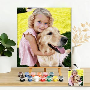 Custom Paint by Numbers Kit for Adults, DIY Portrait from Your Photo, Acrylic Painting Kit & Stress Relief Craft, Handmade Gift For Child