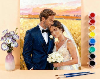 Custom Portrait Paint by Number Kit, Premium Paint by Number Kit for Adults, Personalized Gift for Him or Her,  Anniversary Gift