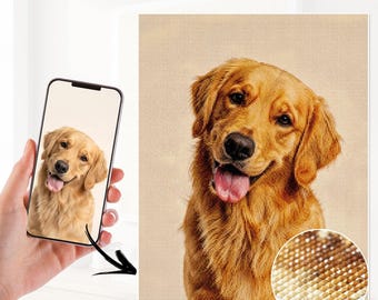 Custom Pet Diamond Painting Kit, Turn Photo into Sparkling Diamond Art, Personalized DIY Gift for Pet Lovers, Birthday & Memorial Keepsake