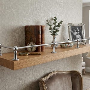 Victorian Gallery Rail Post | Brass, Copper, Chrome Finishes | Shelf Display Guard