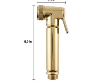 Unlacquered Brass Side Spray | Kitchen Faucet Handheld Sprayer | Solid Brass Sink Rinser | High Pressure Dish Washdown Nozzle