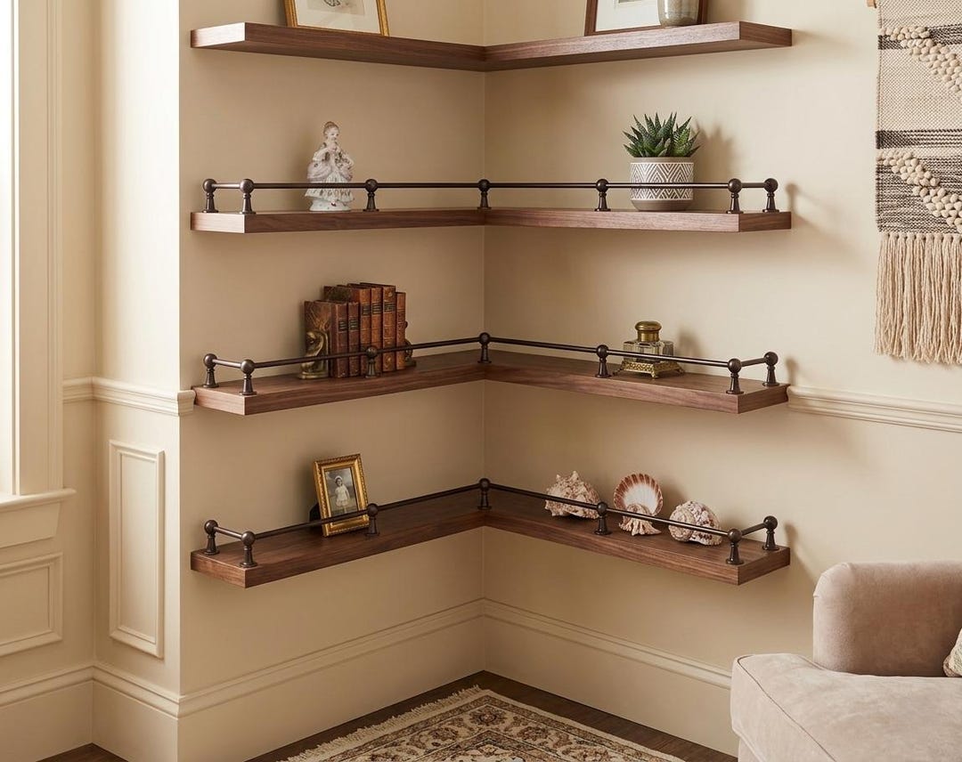Gallery Shelf Rails Brass Gallery Rail for Shelves | Polished Bronze, Copper, Chrome Guard ...