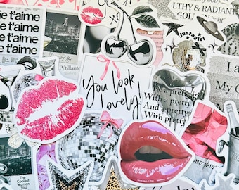 The Pinterest Coquette Stickers, Girly Sticker Pack (2), Kindle Stickers, Junk Journal, Laptop Decals