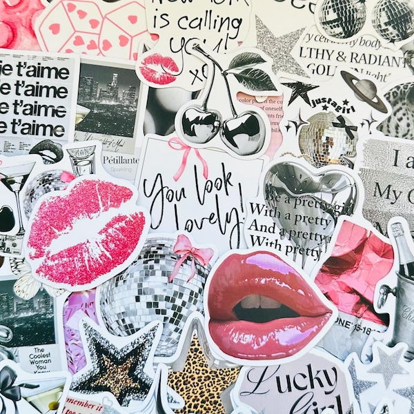The Pinterest Coquette Stickers, Girly Sticker Pack (2), Kindle Stickers, Junk Journal, Laptop Decals